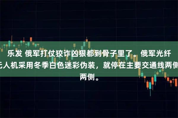 乐发 俄军打仗狡诈凶狠都到骨子里了。俄军光纤无人机采用冬季白色迷彩伪装，就停在主要交通线两侧。